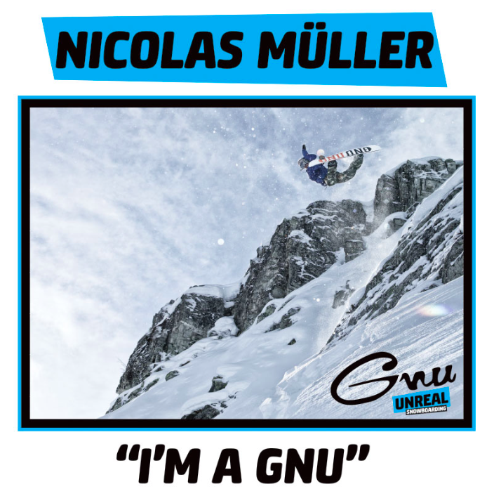 Nicolas Müller on GNU Snowboards